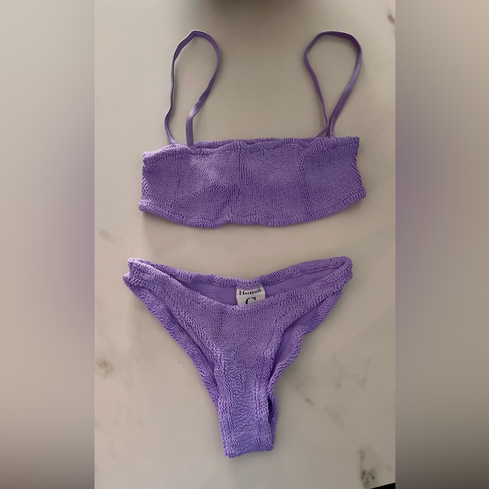 Hunza G Lavender Textured Swimwear